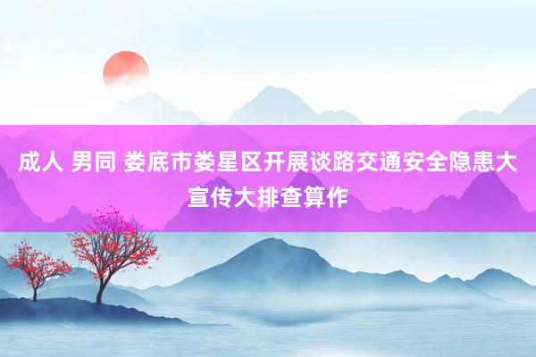成人 男同 娄底市娄星区开展谈路交通安全隐患大宣传大排查算作