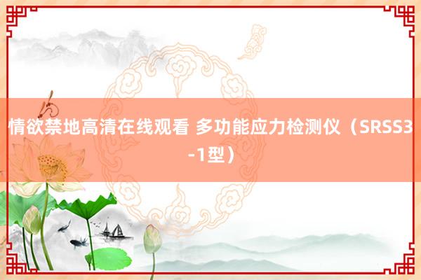 情欲禁地高清在线观看 多功能应力检测仪（SRSS3-1型）